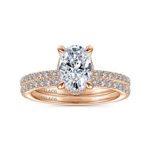 14K Rose Gold Diamond Matching Wedding Band