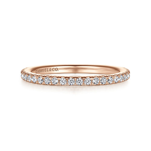 14K Rose Gold Diamond Matching Wedding Band