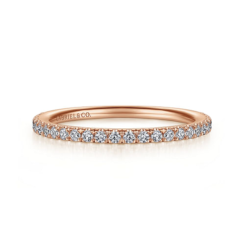 14K Rose Gold Diamond Matching Wedding Band