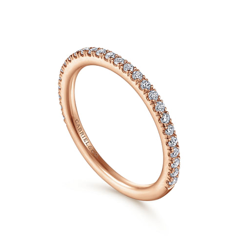 14K Rose Gold Diamond Matching Wedding Band