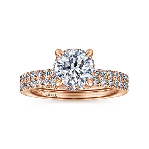 14K Rose Gold Diamond Matching Wedding Band