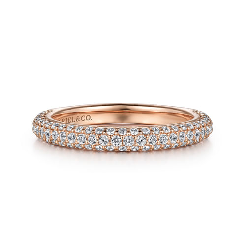 14K Rose Gold Diamond Matching Wedding Band