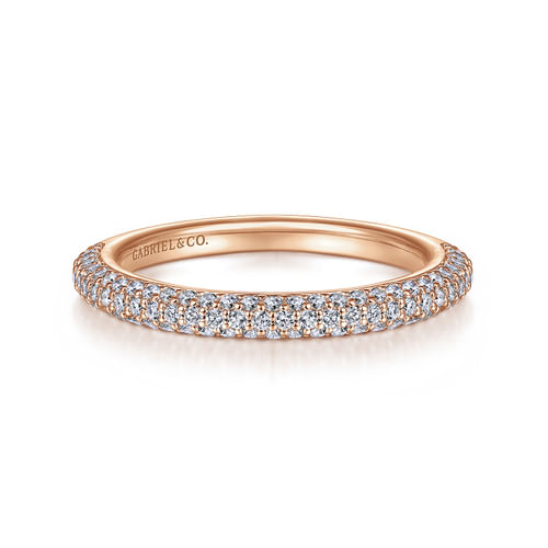 14K Rose Gold Diamond Matching Wedding Band