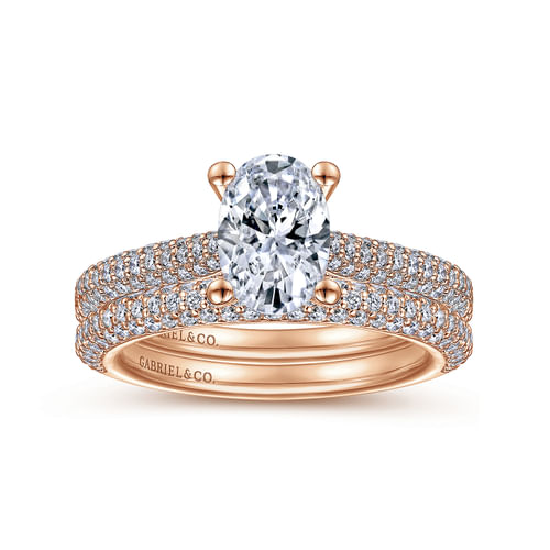 14K Rose Gold Diamond Matching Wedding Band