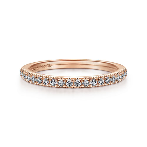 14K Rose Gold Diamond Matching Wedding Band