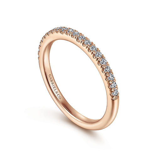 14K Rose Gold Diamond Matching Wedding Band