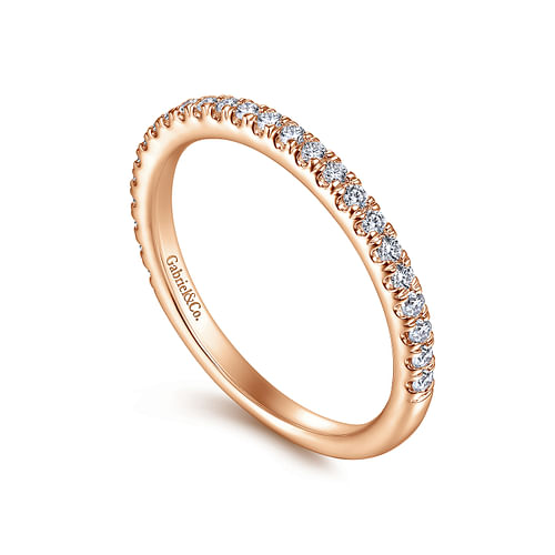 14K Rose Gold Diamond Matching Wedding Band