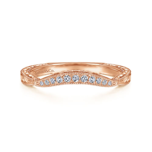 14K Rose Gold Diamond Matching Wedding Band