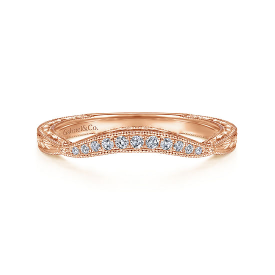 Gabriel - 14K Rose Gold Diamond Matching Wedding Band