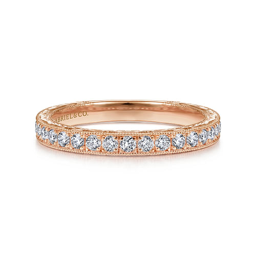 14K Rose Gold Diamond Matching Wedding Band