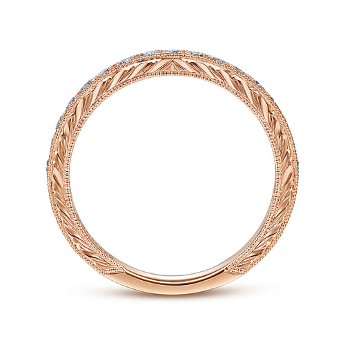 14K Rose Gold Diamond Matching Wedding Band