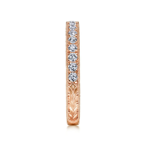 14K Rose Gold Diamond Matching Wedding Band