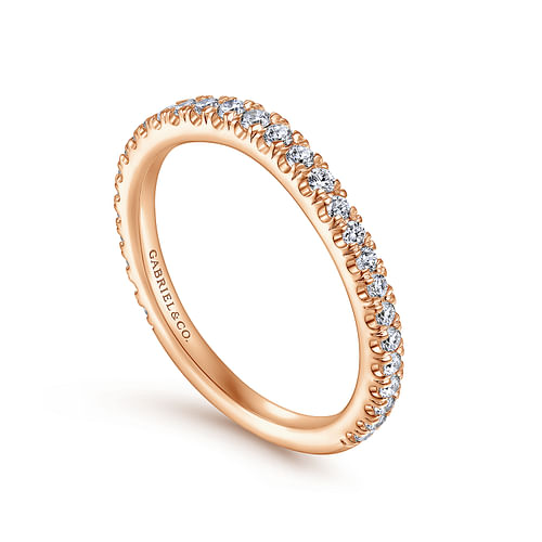 14K Rose Gold Diamond Matching Wedding Band