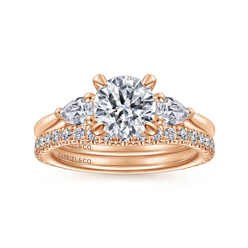 14K Rose Gold Diamond Matching Wedding Band