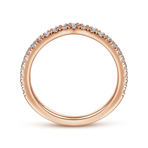 14K Rose Gold Diamond Matching Wedding Band