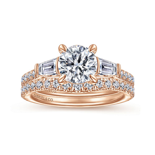 14K Rose Gold Diamond Matching Wedding Band