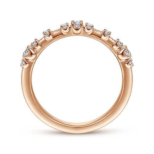 14K Rose Gold Diamond Matching Wedding Band