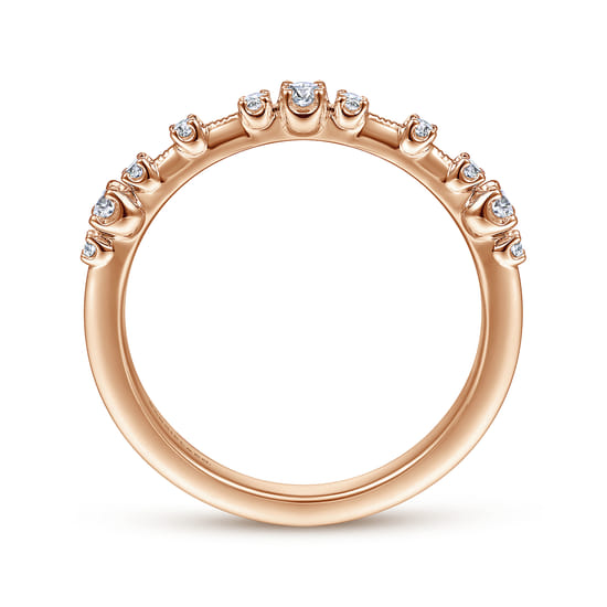 14K Rose Gold Diamond Matching Wedding Band angle 2