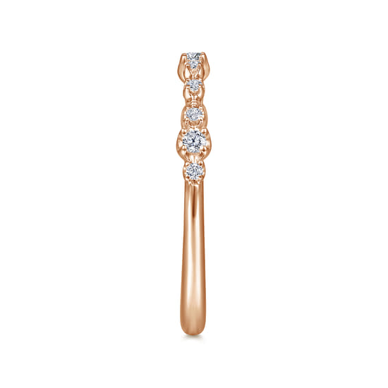 14K Rose Gold Diamond Matching Wedding Band angle 5