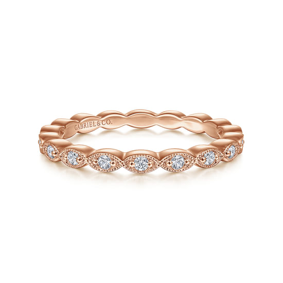 Gabriel - 14K Rose Gold Diamond Matching Wedding Band