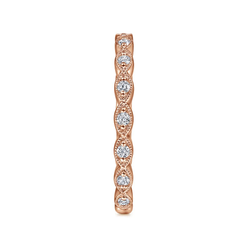 14K Rose Gold Diamond Matching Wedding Band