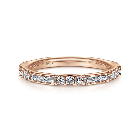 Gabriel - 14K Rose Gold Diamond Matching Wedding Band