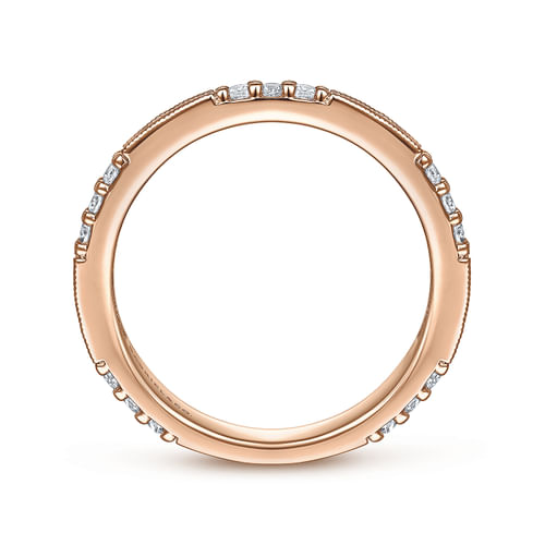 14K Rose Gold Diamond Matching Wedding Band