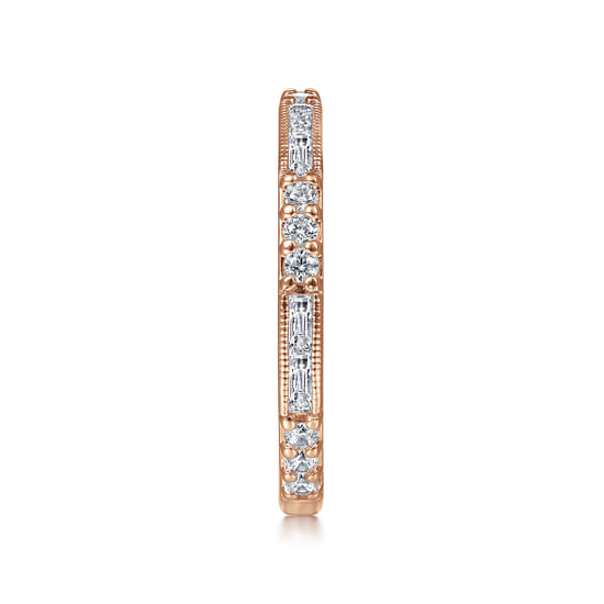 14K Rose Gold Diamond Matching Wedding Band angle 5