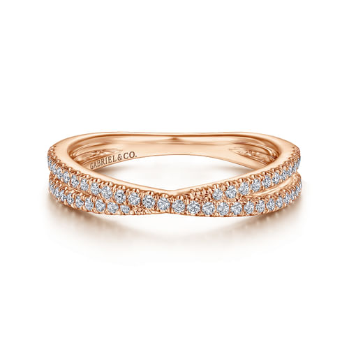 14K Rose Gold Diamond Matching Wedding Band
