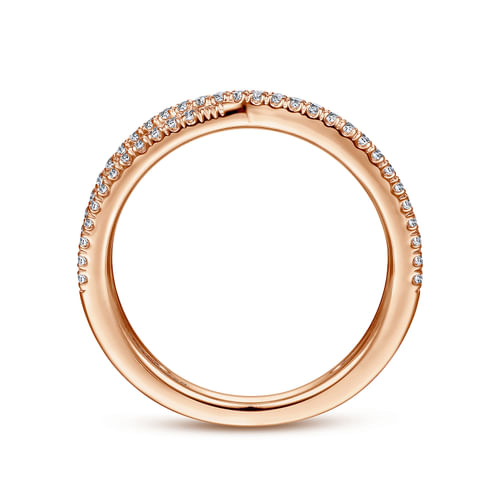 14K Rose Gold Diamond Matching Wedding Band
