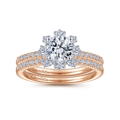 14K Rose Gold Diamond Matching Wedding Band