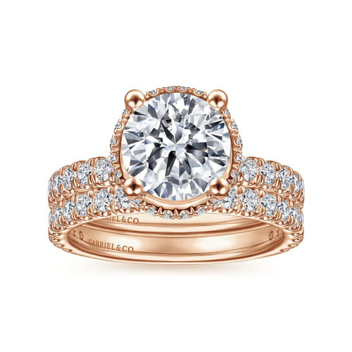 14K Rose Gold Diamond Matching Wedding Band
