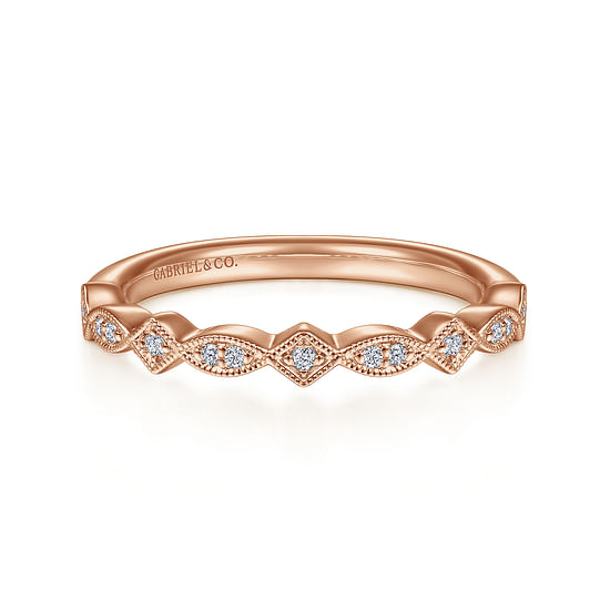 Gabriel - 14K Rose Gold Diamond Matching Wedding Band