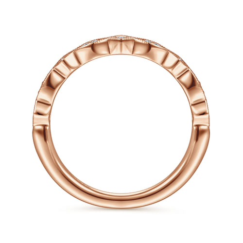 14K Rose Gold Diamond Matching Wedding Band