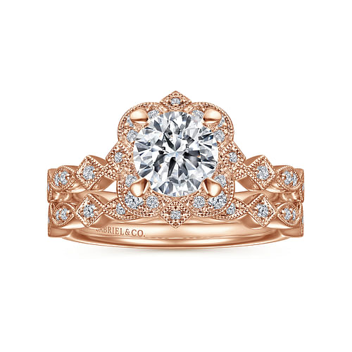 14K Rose Gold Diamond Matching Wedding Band