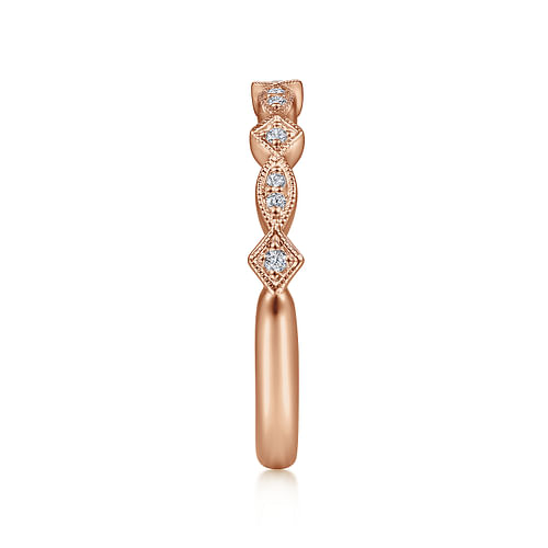 14K Rose Gold Diamond Matching Wedding Band