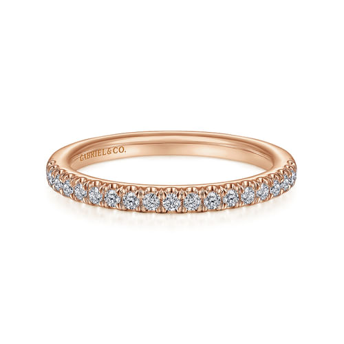 14K Rose Gold Diamond Matching Wedding Band