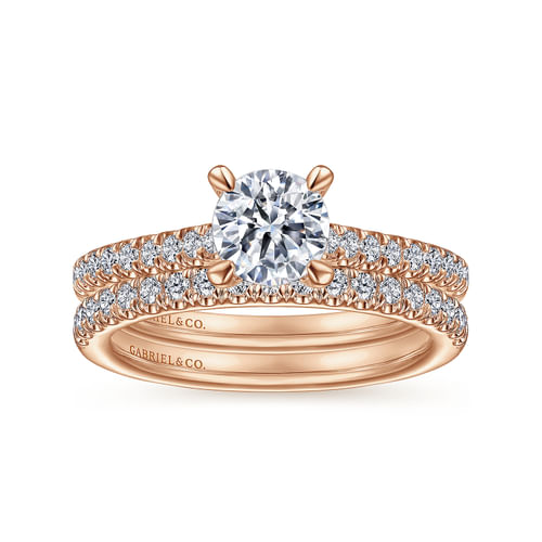 14K Rose Gold Diamond Matching Wedding Band