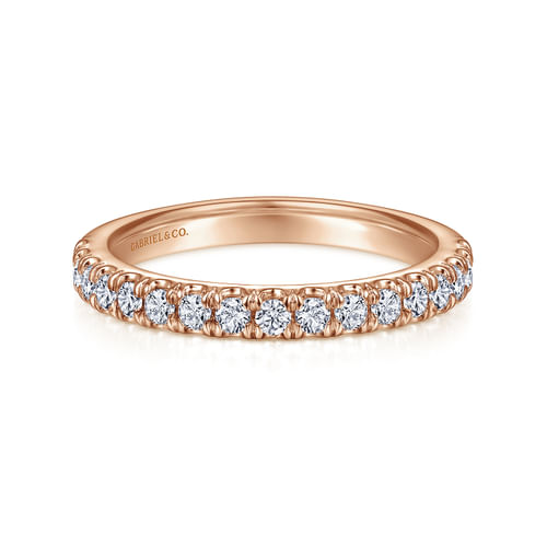 14K Rose Gold Diamond Matching Wedding Band