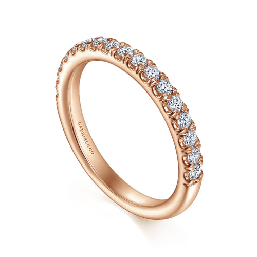 14K Rose Gold Diamond Matching Wedding Band