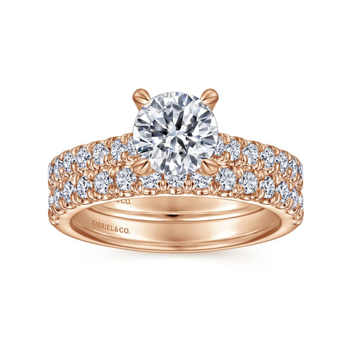 14K Rose Gold Diamond Matching Wedding Band