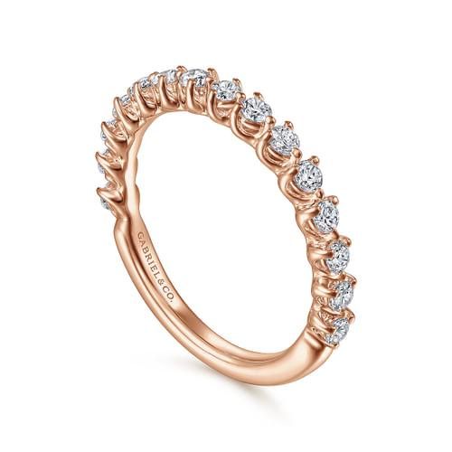 14K Rose Gold Diamond Matching Wedding Band