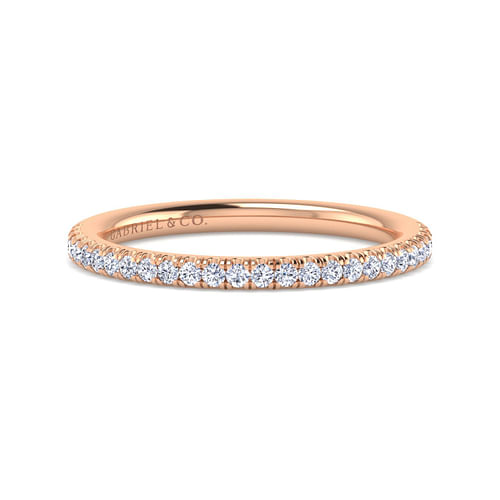 14K Rose Gold Diamond Matching Wedding Band