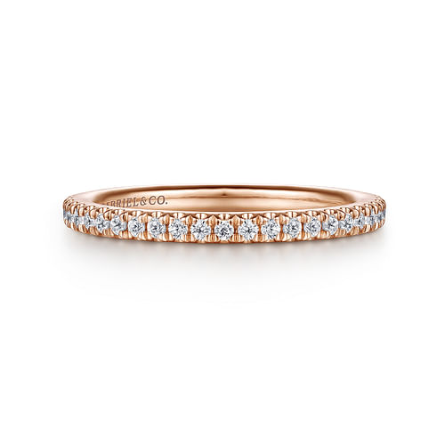 14K Rose Gold Diamond Matching Wedding Band