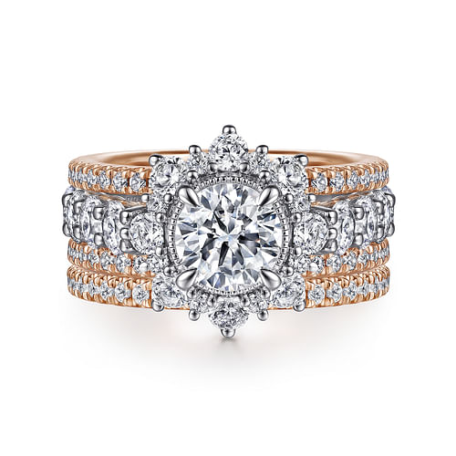 14K Rose Gold Diamond Matching Wedding Band