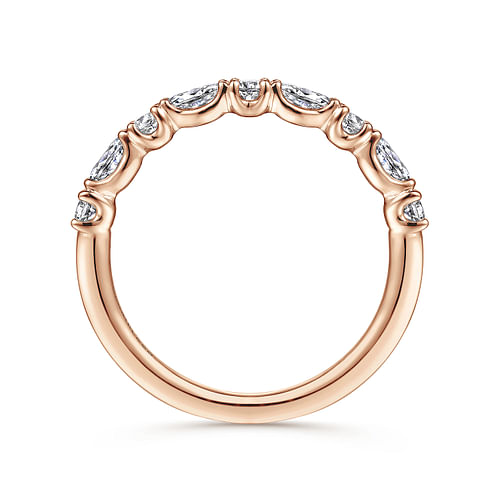 14K Rose Gold Diamond Matching Wedding Band