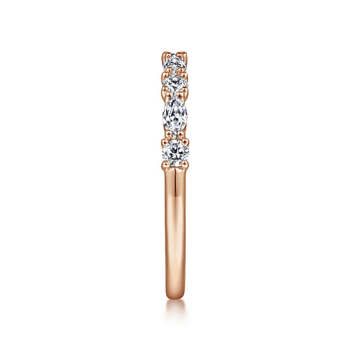14K Rose Gold Diamond Matching Wedding Band