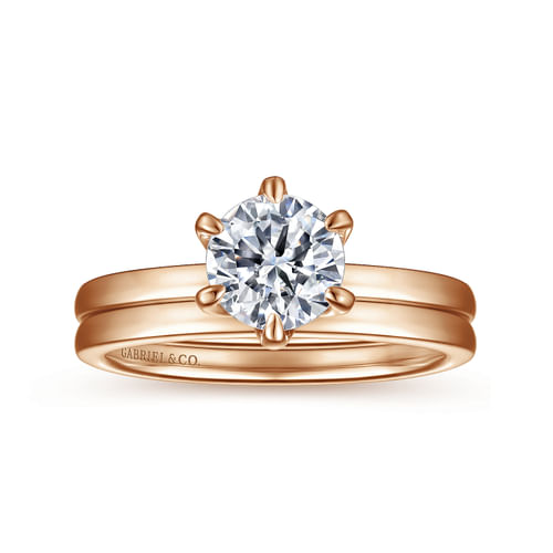 14K Rose Gold Diamond Matching Wedding Band