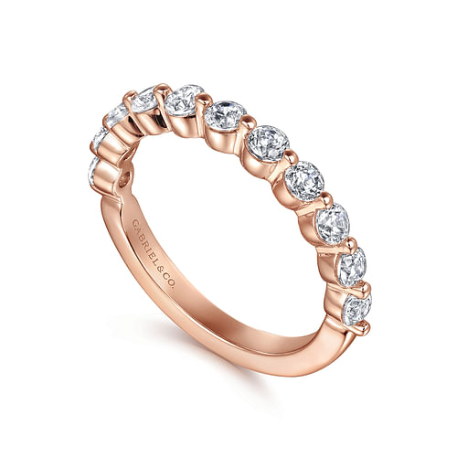 14K Rose Gold Diamond Matching Wedding Band