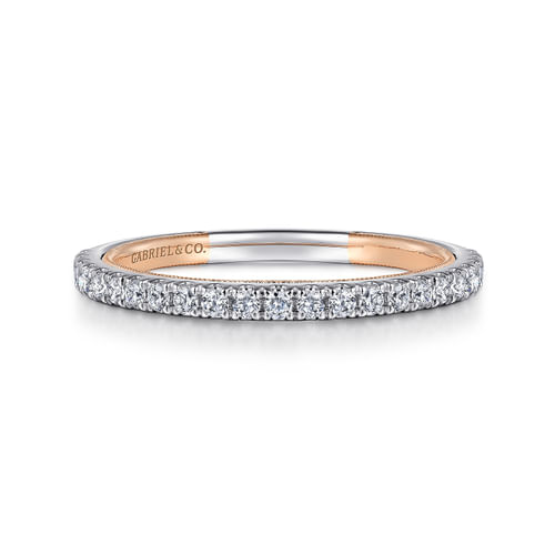 14K Rose Gold Diamond Matching Wedding Band
